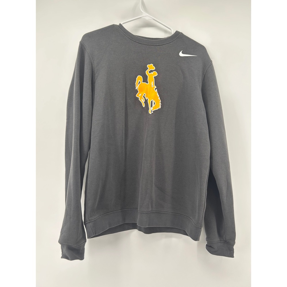 Nike Wyoming Cowboys Sweatshirt Mens Large Gray Crewneck Steamboat Logo Pullover